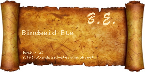 Bindseid Ete névjegykártya